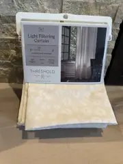 Threshold light filtering 2 curtain Panels Modern Dot Farrah 84'' x 50'' NEW