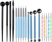 18Pcs Polymer Modeling Clay Sculpting Tools, Dotting Tools, Ball Stylus, Rubber