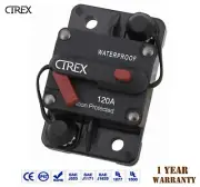 120A AMP Circuit Breaker Dual Battery Manual Reset IP67 W/proof 12V 48 Volt Fuse