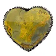 Andy Cadman, Ring, Bumble Bee Jasper Heart, Stamping, Navajo Handmade, 8