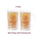 Beer Mugs with Freezing Gel (2 Pack) 14oz (Gifts under $50)