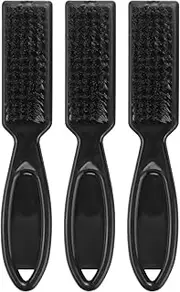 Voniecop 3Pcs Fade Brush Comb Scissors Cleaning Brush Barber Shop Skin Fade Vintage Oil Head Shape Carving Cleaning Brush