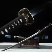 Clay Tempered Folded Damascus Steel Sharp Japanese Samurai Sword Katana FullTang