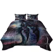 Fantasy Art Carried by Darkness Space Dragon Coverlet