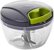 Compact Fast Vegetable Fruit Chopper Cutter Food Onion Veggie Dicer Slicer Kitchen Tool (Grey, One Size)