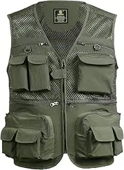 SHANGLIN Fishing Vest Breathable Fishing Travel Mesh Vest with Zipper Pockets Summer Work Vest for Outdoor Activities