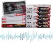 Natuce Pack of 10 Cassettes, Low Noise Audio Cassettes, 60 Minutes Low Noise Music Cassette, Transparent Plastic Cassette Tape Case, Empty Cassettes, for Lectures, Seminars, Everyday Recordings