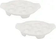 Amosfun 2Pcs Snail Baking Dish White Escargot Plates Safe for Fridge Dishwasher Oven Kitchen Bakeware for Shellfish Easy to Clean Lightweight
