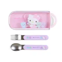 在飛比找momo購物網優惠-【SANRIO 三麗鷗】滑蓋式環保餐具組 湯匙叉子組 Hel