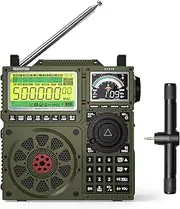 Raddy RF919 SSB Shortwave Radio with NOAA Weather Band, Full Band FM AM SW VHF UHF AIR CB WB and SSB Receiver, with Antenna Tuner, 3 External Antenna Ports, 5000mAh Rechargeable Battery, Earphone Jack