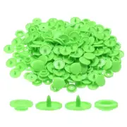 200 Set Plastic Snaps T5 Round Resin No-Sew Button Fasteners Kit, Bright Green