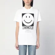 [Moschino] White cotton Smile T-shirt S White