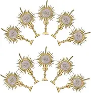 Garneck 10pcs Gold Communion Cupcake Toppers Decorative Picks for Baptism and Shower Party Supplies Sturdy Religious Cake Decorations Enhance Spiritual Celebrations