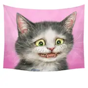 Funny Cats Drawings the Traumatized Kitten Tapestry