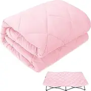 Sheet for Regalo My Cot Portable Toddler Bed, Joovy Travel Cot (Sheet Only, Bed not Included), Quilted Soft Padded Cover, Pink, 48''×24.5''