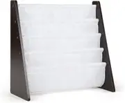 Espresso Kids Bookcase 4 Tier Book Storage Bookshelf in Espresso/White