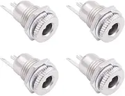 Fancasee (4 Pack) 5.5mm x 2.5mm Female DC Power Jack Socket Panel Mount 2 Pin Solder Type Metal Power Supply Jack Connector Adapter Socket
