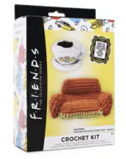 Friends tv show Crochet Kit to Make Big Orange Couch and Coffee Mug/New