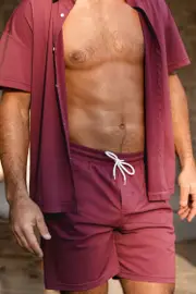 Cupshe x JJD Mulberry Harvest Mauve Board Shorts - Rust,L
