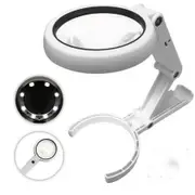 Magnifying Glass with 8 LED Lights, Hands Free Magnifying Glass, Double Magnification Lens, Ideal for Reading Books, Jewelry, Coins, Crafts