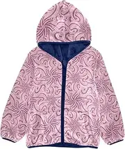 [GuoChe] Baby Boy Fleece Jacket Valentine's Day Stylized Flowers Pink Mauve Toddler Boy Coat Navy Blue Stylish Baby Boy Clothes