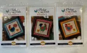 Chicken Club Cross Stitch Set Of 3 Cornelius Florence Hattie ￼￼￼