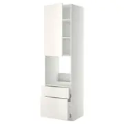 METOD / MAXIMERA hi cab f ov w dr/2 frnt/1 m/1 h drw, white/Veddinge white, 60x60x220 cm