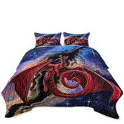 Fantasy Space Red Dragon Art Watcher at the Divine Coverlet