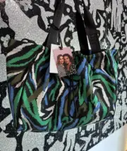 New DVF for Target Disco Zebra Tote Bag Laptop 12x18 Diane von Furstenberg NWT
