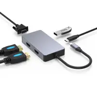 在飛比找Yahoo!奇摩拍賣優惠-品名: 環保包裝type-c USB 雙HDMI VGA P