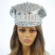 Brides Captain Hat Victorian Tea Party Rhinestone Hat Burning Man Hat