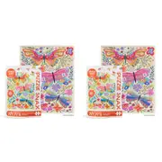 2x 100pc WerkShoppe Snax Jigsaw Puzzle 8x10in Butterfly Floral Kids Game 7y+
