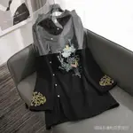 【中國風服飾系列】大尺碼古風大學T 漢服女 中國風 古著唐裝上衣改良旗袍裙復古刺繡漢元素洋裝