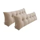 SOGA 2X 180cm Beige Triangular Wedge Bed Pillow Headboard Bedside Tatami Cushion