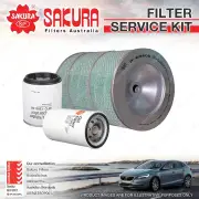 Sakura Oil Air Fuel Filter Service Kit for Hino Ranger 14 FM1 05/1997-01/2003
