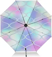 [RPLIFE] Windproof Travel Umbrella, Compact Umbrella Travel, Auto Open Close, Backpack Purse Portable, Ideal for Women, Soft Lattice Pastel