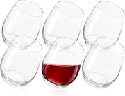 6-Pcs Set, 15 Ounces - Classic Handleless Glass. Lead Free Wine Glasses, Ideal Choice for Wine, Kitchen Glassware (6PCS)