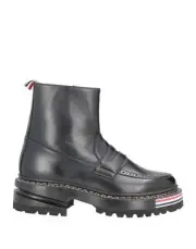 NWB THOM BROWNE VITELLO CALF BLACK BOOT PENNY LOAFER SIZE 38.5 $1633