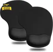 Mouse Pad, 2 Pack Ergonomic Mouse Pads with Comfortable Gel Wrist Rest Support a