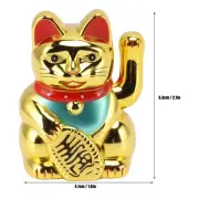 Solar Powered Waving Lucky Cat Solar Powered Gold Welcoming Waving Hand US