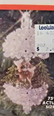 Fibre-Craft CRYSTAL FOREST SCENE Deer Sequin Bead Vtg Christmas Ornament Kit