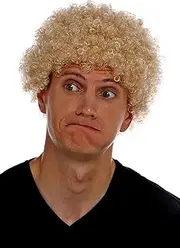 WIG ME UP - MMAM-9M-K8692 Wig Carnival Men's Women's Clown Blonde Short Afro Kinky Curly Curly Head