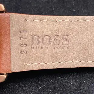 【BOSS】BOSS手錶型號HB1513605(古銅色錶面玫瑰金錶殼咖啡色真皮皮革錶帶款)