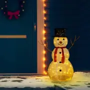 LED Decorative Christmas Snowman Figure Luxury Fabric 90cm Holiday Home Decor