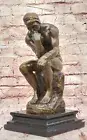 Large Rodin Famous The Thinker Bronze Marble Sculpture Art Deco Marble Figurine