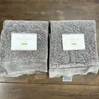 POTTERY BARN VELVET FLORAL STITCH PILLOW SHAM SET OF 2, STANDARD ~ GRAY