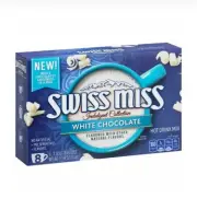 ⚫️ New Swiss Miss WHITE CHOCOLATE Hot Cocoa Vanilla Non Fat Drink Mix (8pk)