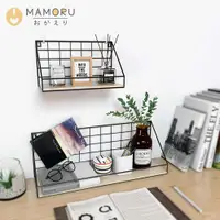 在飛比找松果購物優惠-【MAMORU】實木壁掛置物架(中款)免釘置物架 壁掛置物架