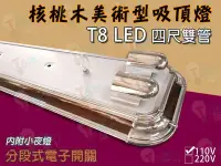 在飛比找Yahoo!奇摩拍賣優惠-T5達人 T8 LED 4尺雙管 核桃木美術型日光燈吸頂燈具