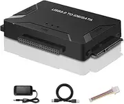 USB 3.0 to IDE/SATA Converter Hard Drive Adapter with Power Switch for 2.5/3.5SATA HDD/SSD & IDE HDD Drives Optical Drive Support 5TB Include 12V 2A Power Adapter & USB 3.0 Cable